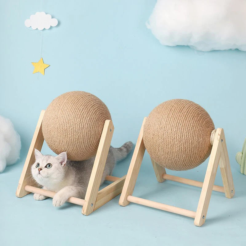 Pet Cat Scratching Ball Toy Kitten Furniture Sisal Rope Ball Grinding Paws Toys