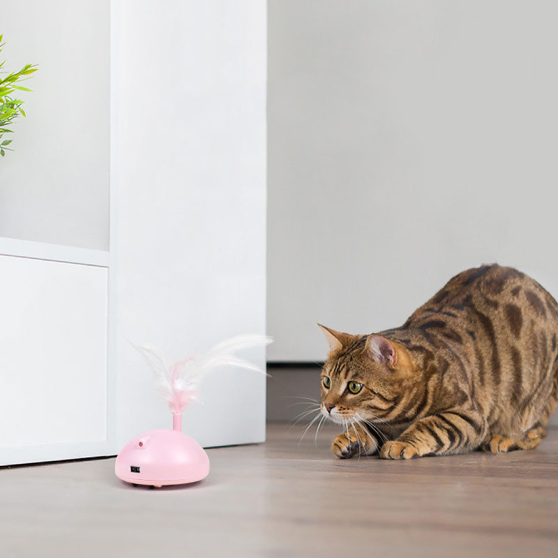 Electronic Cat Feather Toy Smart Interactive Led Automatic Rotating 360° Ball Toys