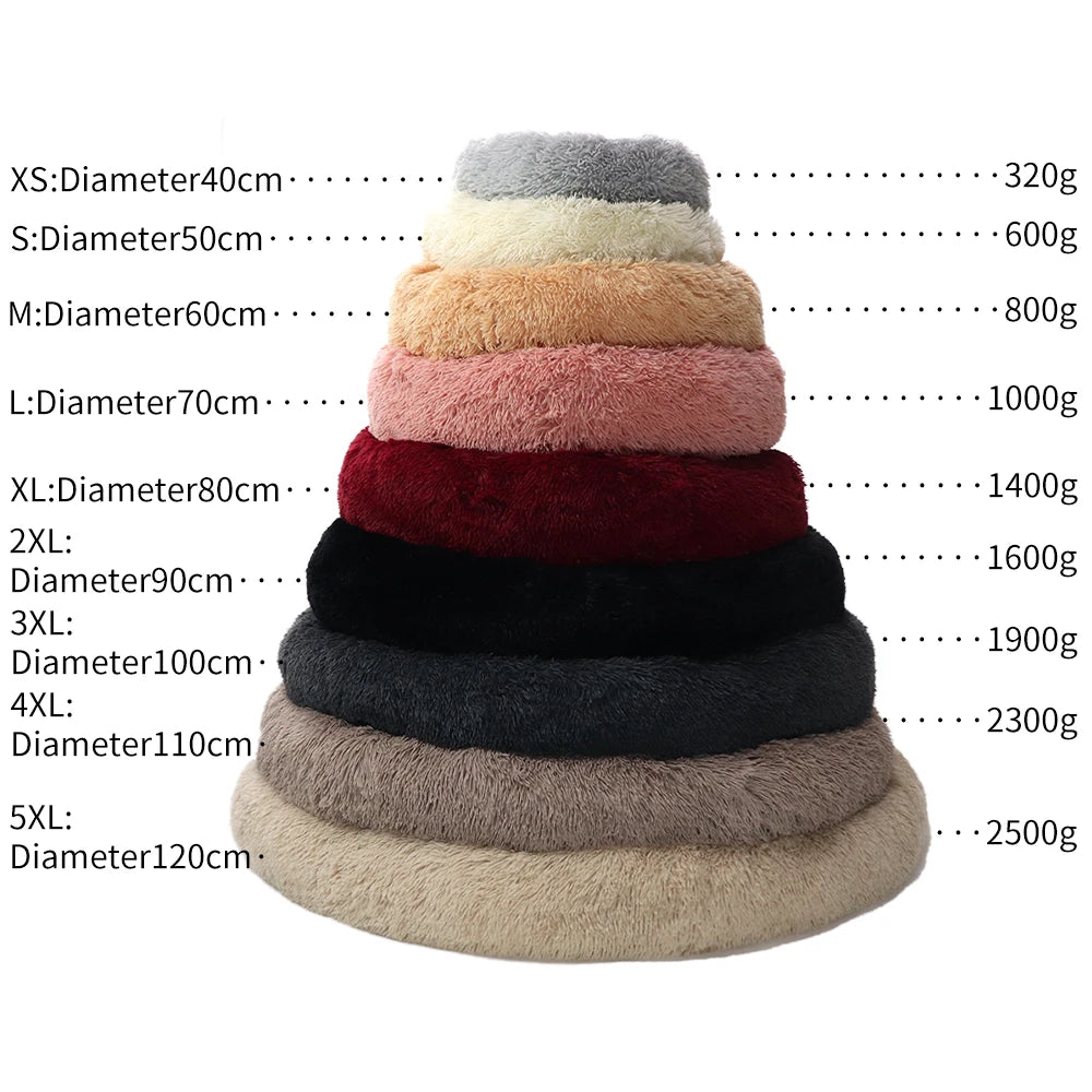 Round Dog Bed Washable Cover Sofa Bed Plush