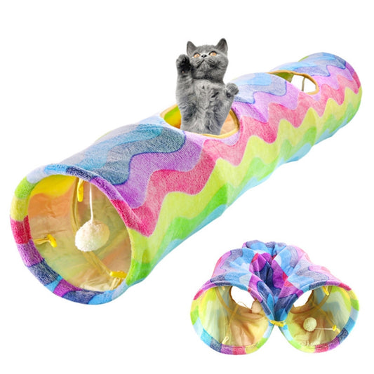 Cat Pet Colorful Collapsible Tunnel Tube with Balls
