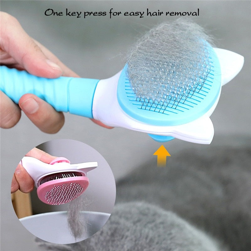 Pet Comb Cat Cleaning Supplies Self Cleaning Brush