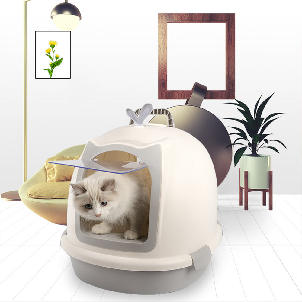 Round Fully Enclosed Pet Cat Litter Box
