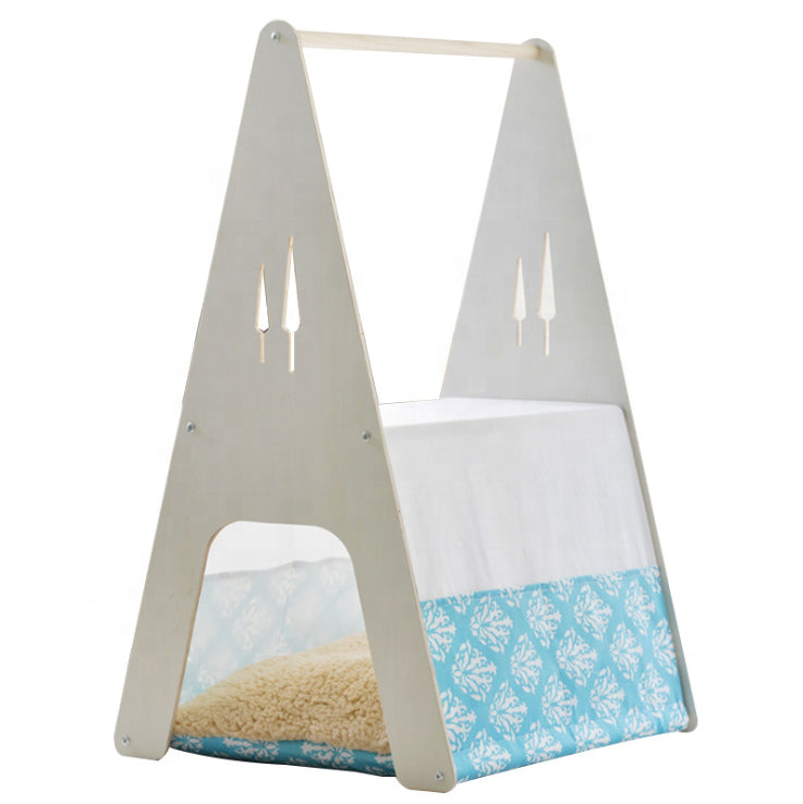 Double Stairs Wooden Pet Bed House Pet Tent Dog Cat Rabbit Fountains