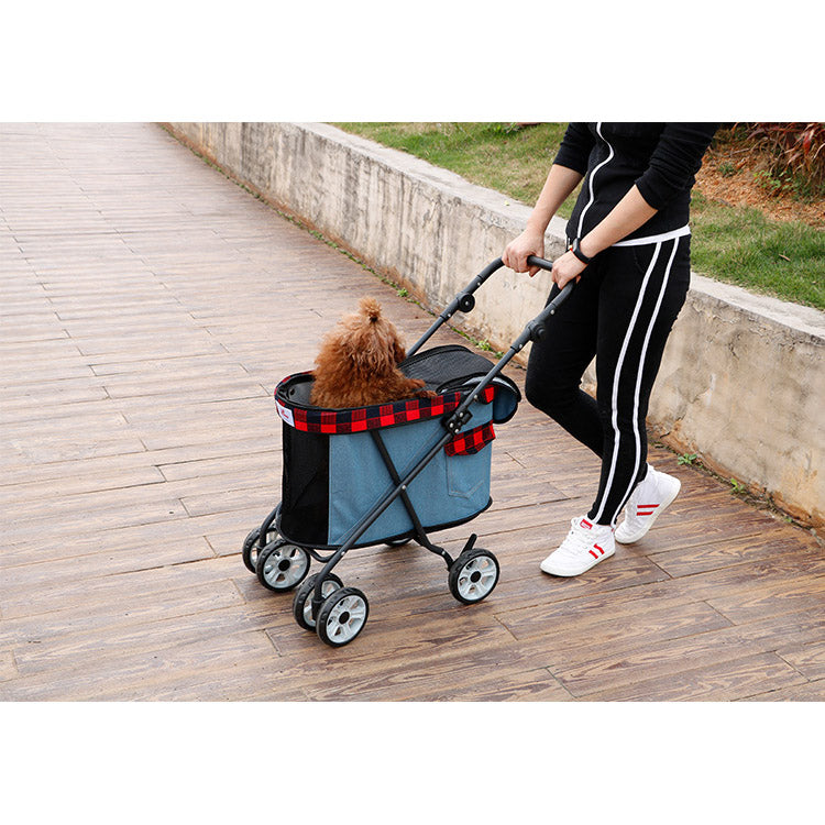 Outdoor Travel Pet Dog Carrier Stroller Foldable Pet Trolley Carriage