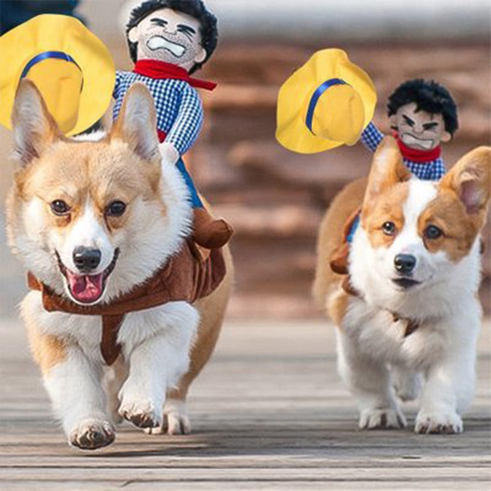 Halloween Dog Costumes Cowboy Dressing Up Jacket Coats