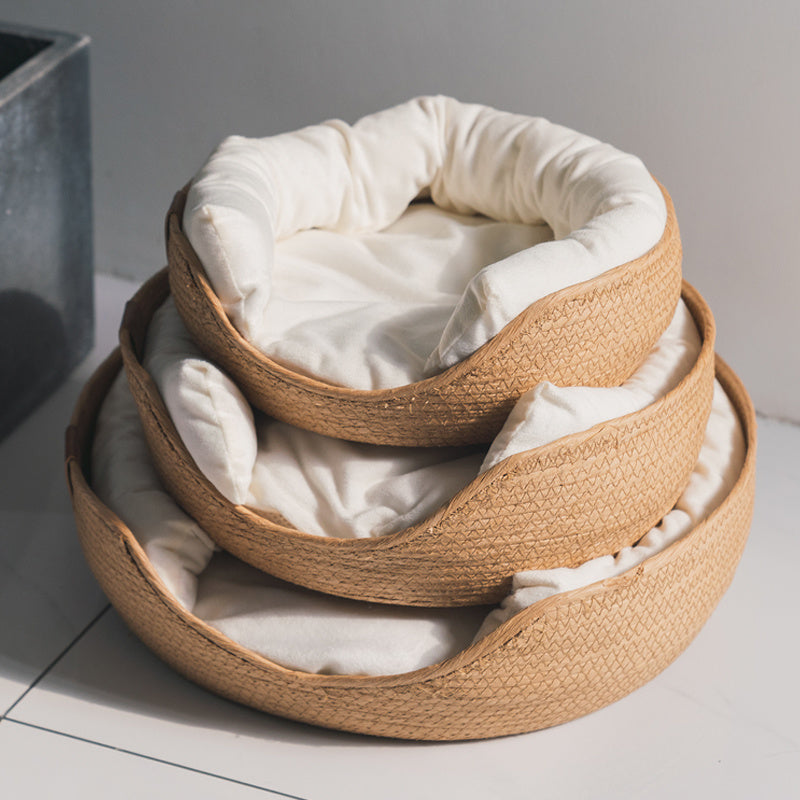 Pet Handmade Bamboo Weaving Nest Bed