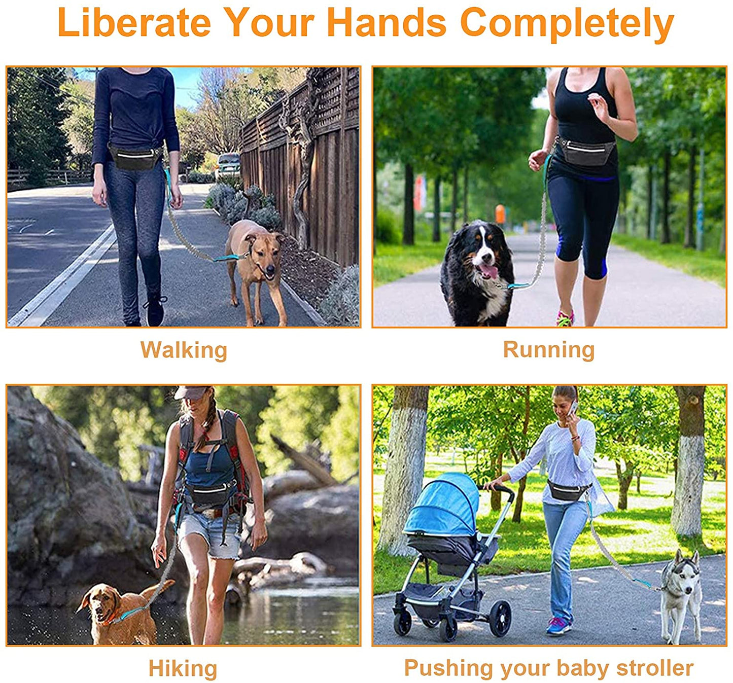 Outdoor Reflective Leash Traction Rope Pet Dog Running Belt Elastic Hand Pull Dog Leash