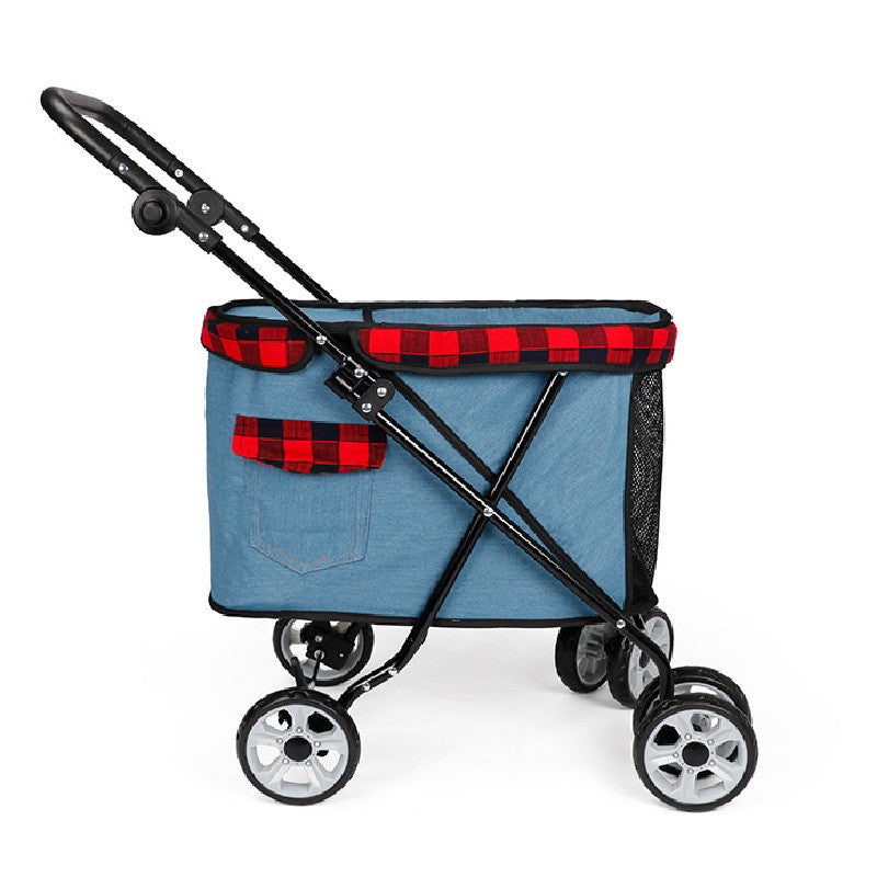 Outdoor Travel Pet Dog Carrier Stroller Foldable Pet Trolley Carriage