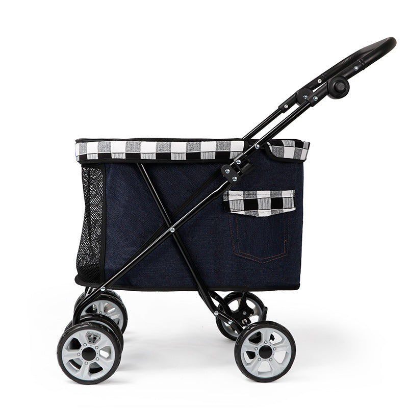 Outdoor Travel Pet Dog Carrier Stroller Foldable Pet Trolley Carriage