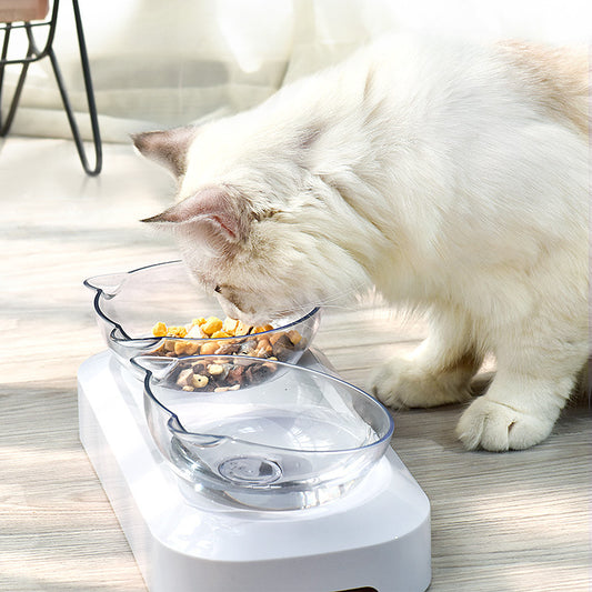 Pet Cat Dog Double Feeder Bowls