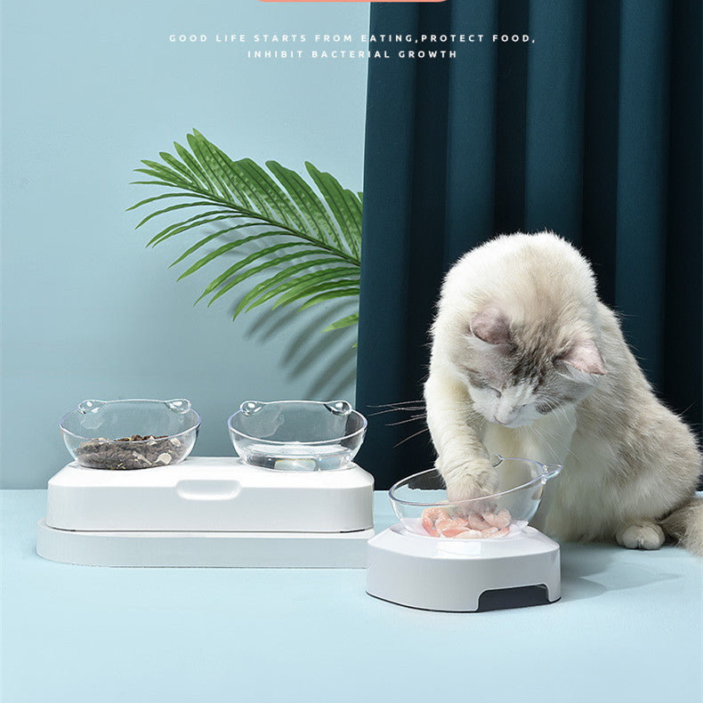 Pet Cat Dog Double Feeder Bowls