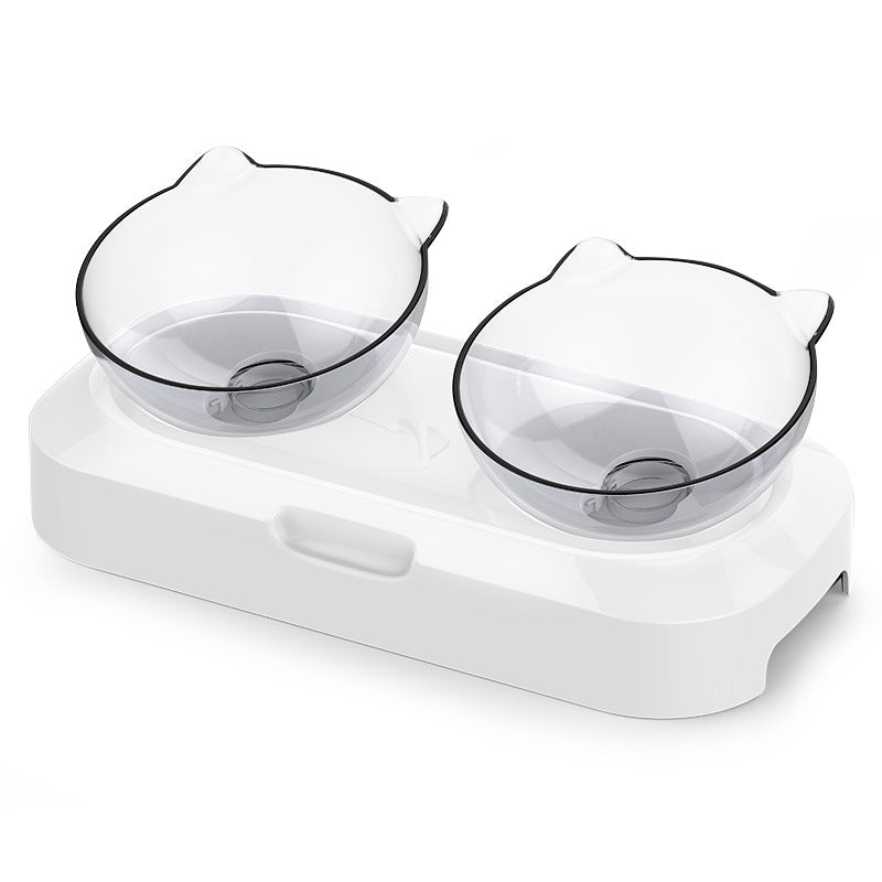 Pet Cat Dog Double Feeder Bowls
