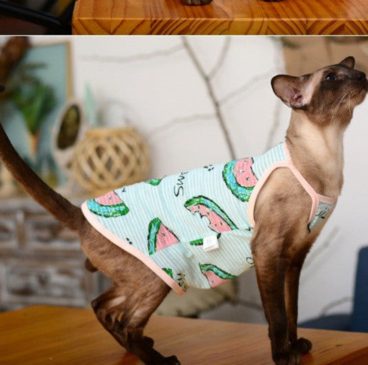 Pet Cat Clothes Summer Vest Print Shirt