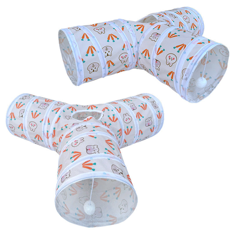 Cute Cartoon Print Cat Play Tunnel Toy Tube