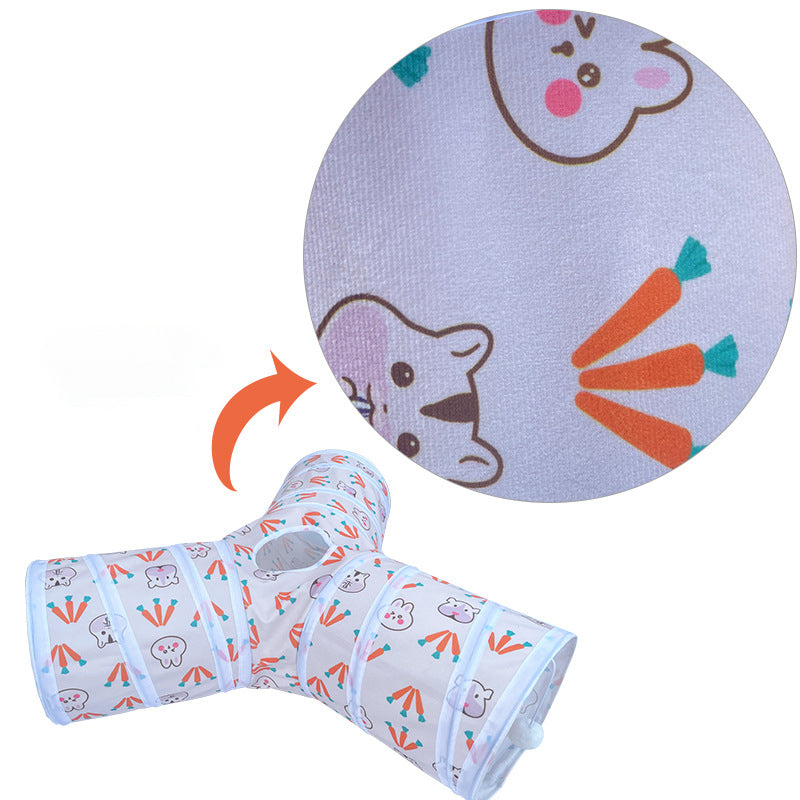 Cute Cartoon Print Cat Play Tunnel Toy Tube