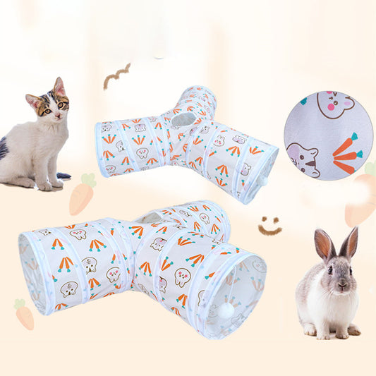Cute Cartoon Print Cat Play Tunnel Toy Tube