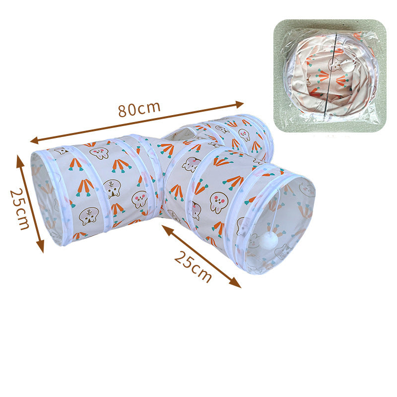 Cute Cartoon Print Cat Play Tunnel Toy Tube