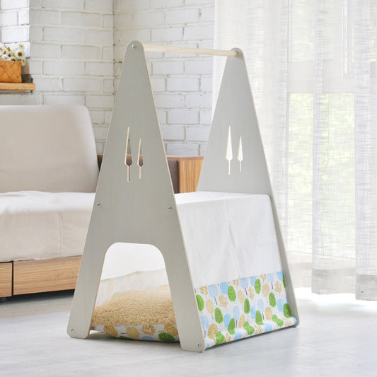 Double Stairs Wooden Pet Bed House Pet Tent Dog Cat Rabbit Fountains