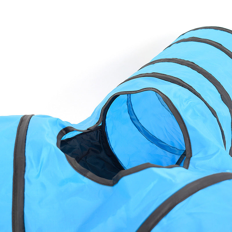 Foldable Blue Cat Play Tunnel Tube Toy