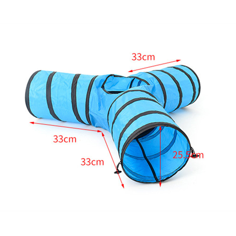 Foldable Blue Cat Play Tunnel Tube Toy