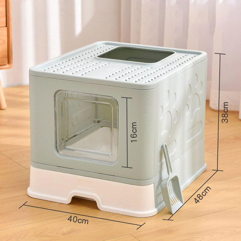 Foldable Cat Large Litter Box Fully Closed Pet Drawer Sandbox