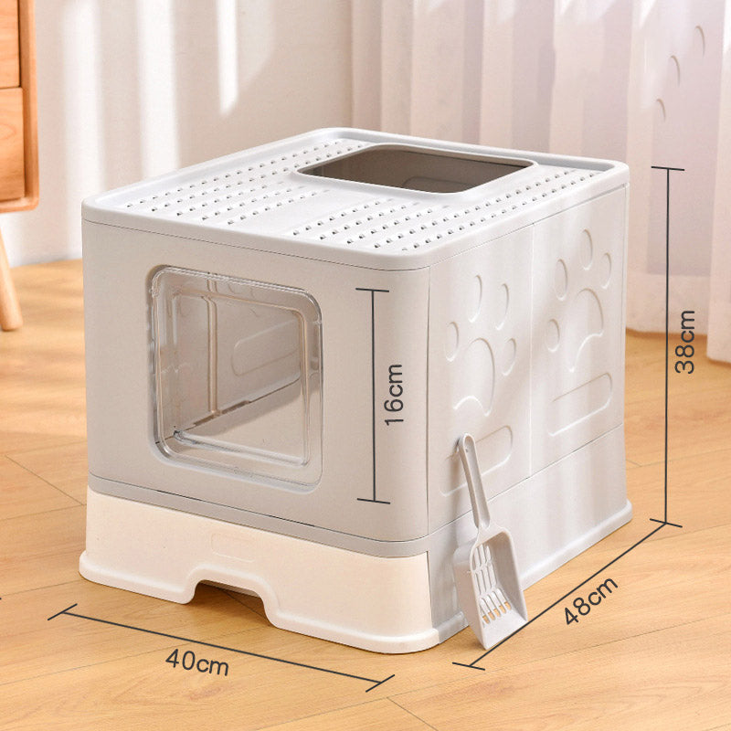 Foldable Cat Large Litter Box Fully Closed Pet Drawer Sandbox
