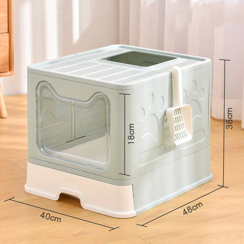Foldable Cat Large Litter Box Fully Closed Pet Drawer Sandbox