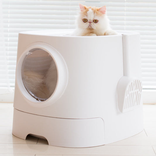 Cat Litter Box Fully Enclosed Drawer Top Entry Cat Toilet