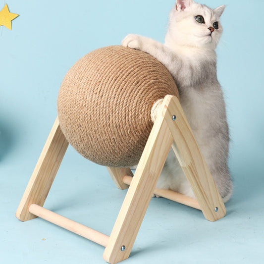 Pet Cat Scratching Ball Toy Kitten Furniture Sisal Rope Ball Grinding Paws Toys