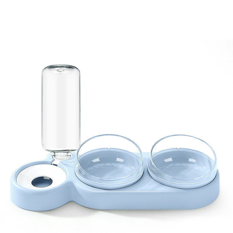 Pet Dogs Cats Double Bowls Food Water Feeder Container Dispenser