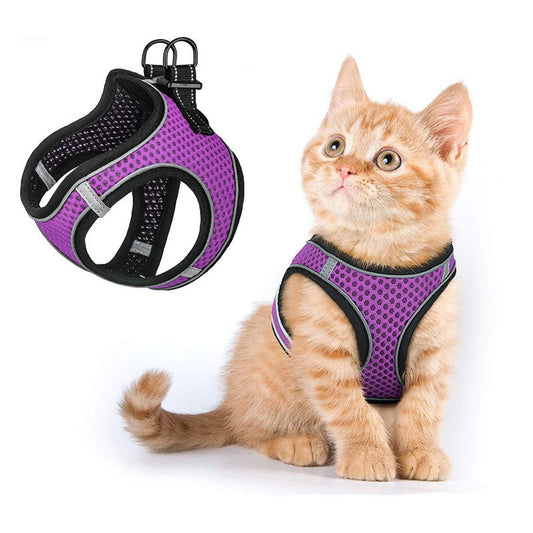 Pet Cat Mesh Harness Vest Leash Dog Lead Set