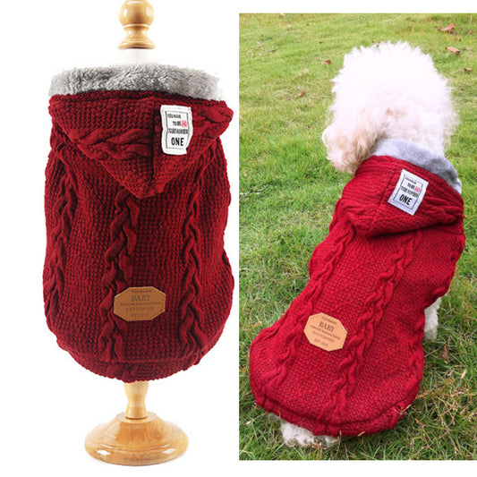 Winter Warm Pet Dog Coat Clothes Knitting Sweater Jumper